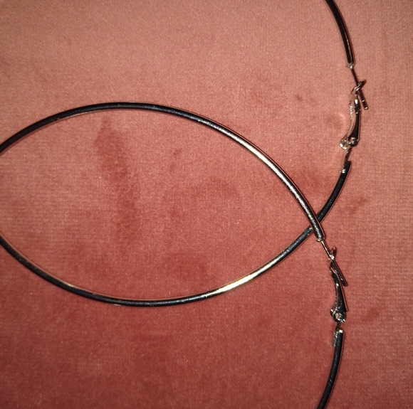 Huge Silver 4 Inch Hoops Oversized Classic Hoop Earrings Big Round Large Circle - Picture 6 of 9